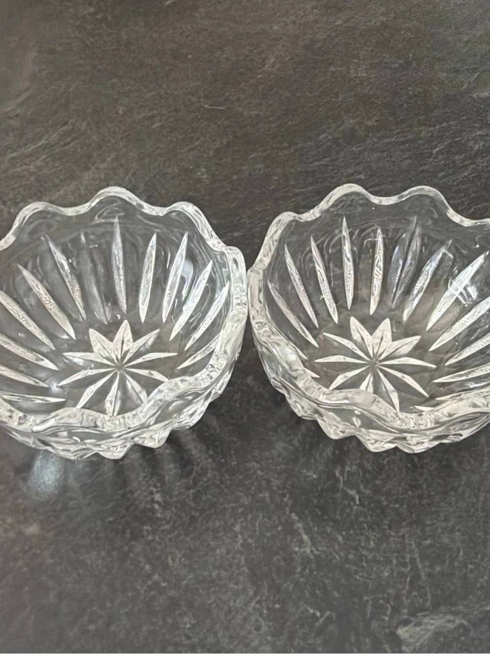 Clear Faceted Glass Trinket Jar
